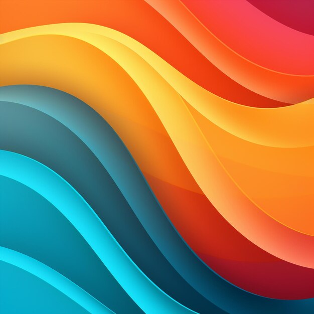 Colorful waves in a colorful background