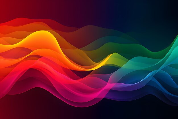 Colorful waves on a dark background