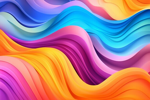 Colorful waves on a dark background