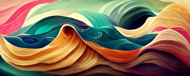 Colorful Waves of Digital Energy in Abstract Art Generative ai