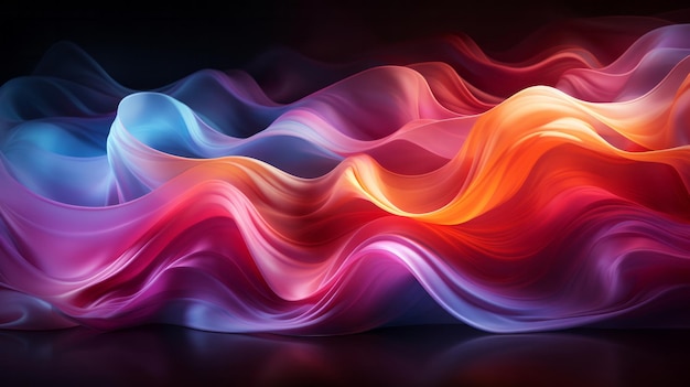 A colorful waves of light generative ai