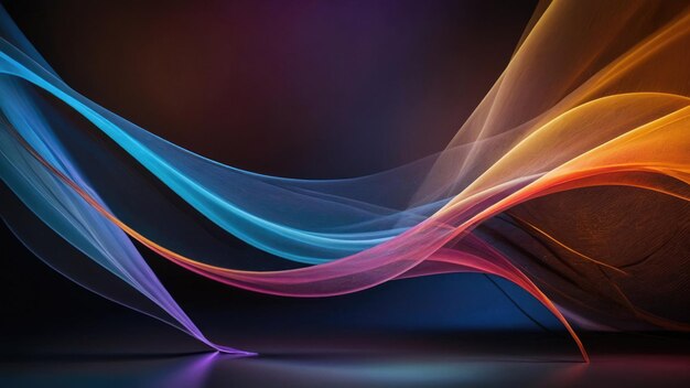 Photo colorful waves with a purple background and a colorful swirl