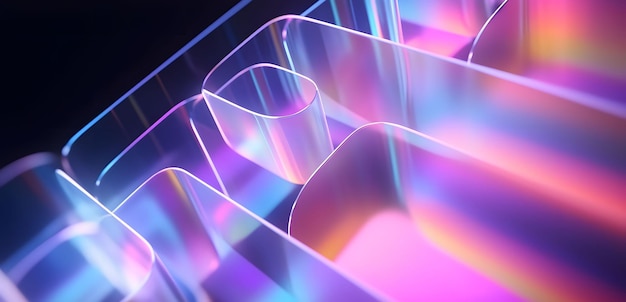 Photo colorful wavewave curves 3d abstract background holographic design 3d geometric background