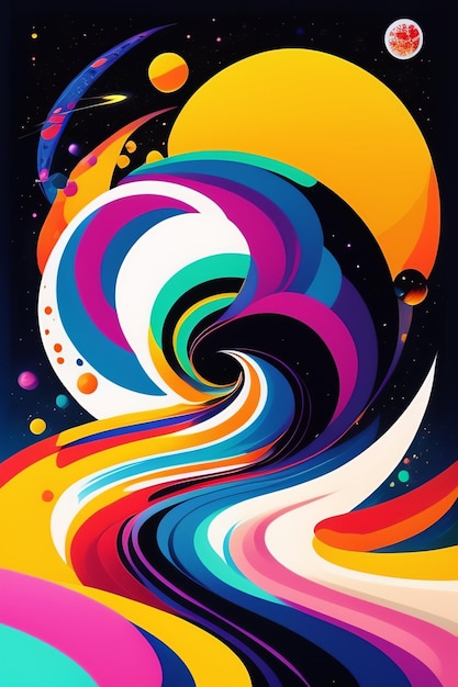 Colorful wavy abstract background