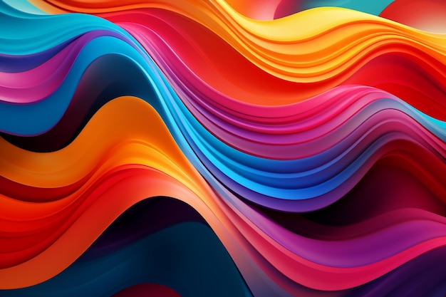 Colorful Wavy Abstract Pattern Background Ai