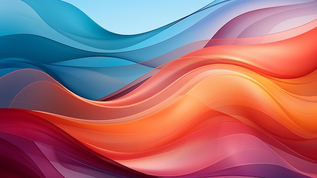 Colorful Wavy Background Created with Lines of Different Colors