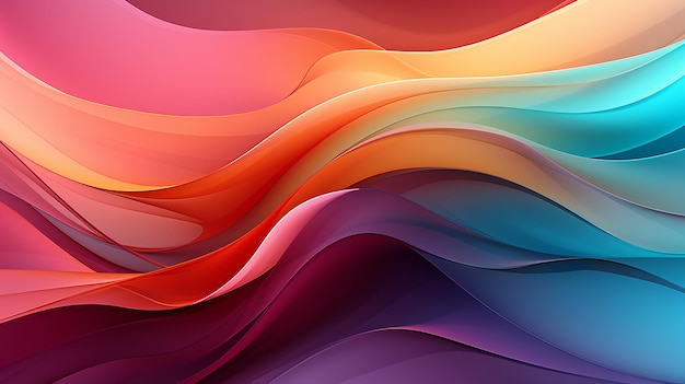 Colorful Wavy Background Created with Lines of Different Colors