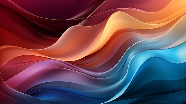 Colorful Wavy Background Created with Lines of Different Colors