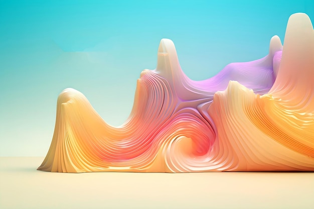 Colorful wavy background digital art illustration