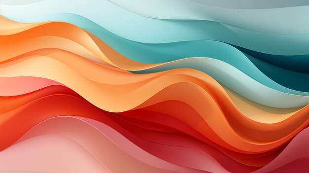 Colorful wavy background with paper cut style background or wallpaper