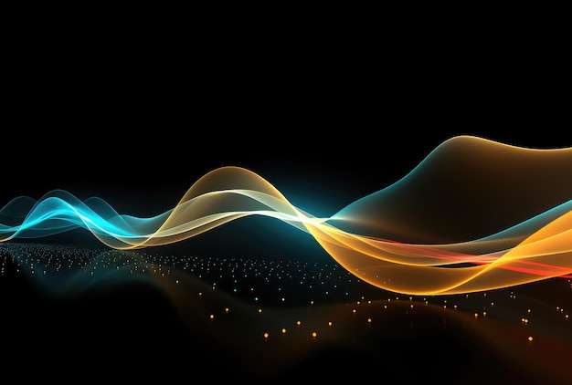 Colorful wavy curve technology background map