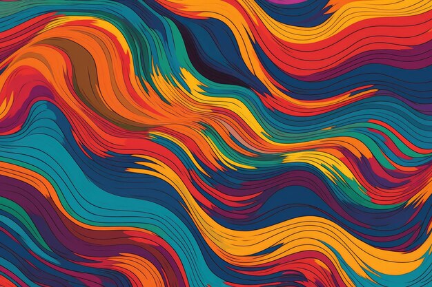 Colorful wavy lines on a background Generative AI