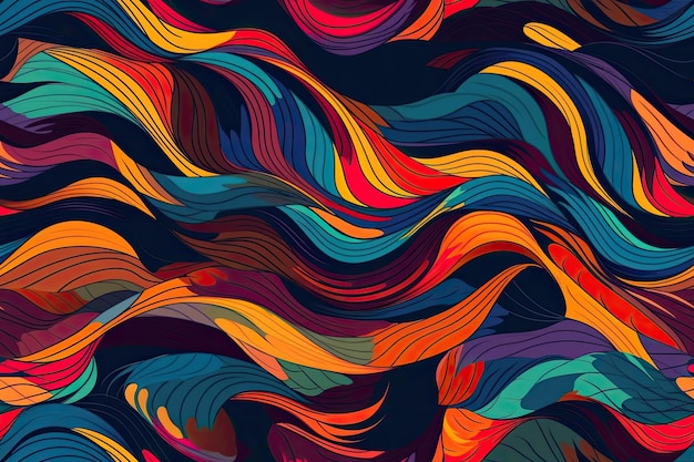 Colorful wavy lines creating an abstract background