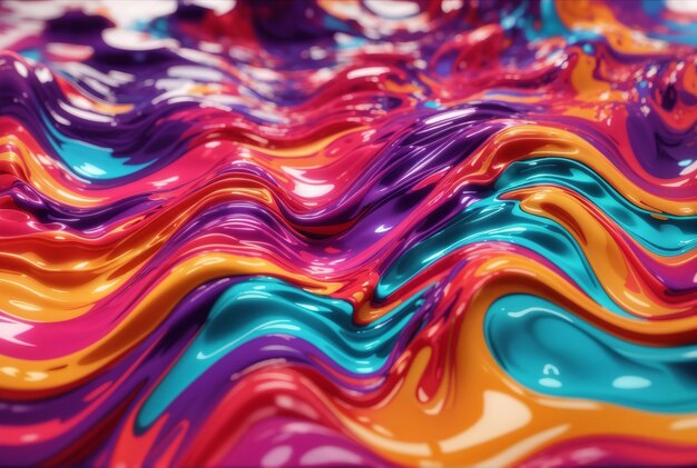 Photo colorful wavy liquid background 3d and realistic