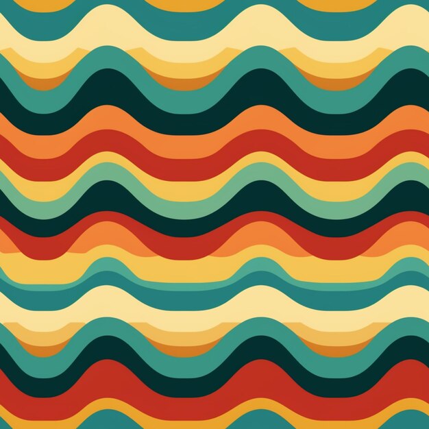 Photo a colorful wavy pattern with a red generative ai