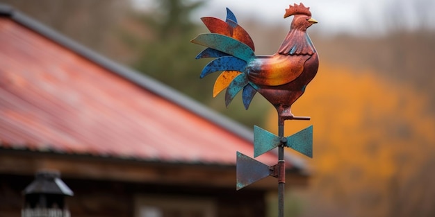 Colorful weather vane close up