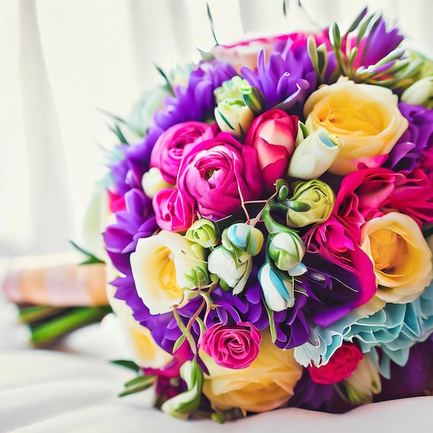 Colorful Wedding Bouquet Beautiful Romantic Flowers