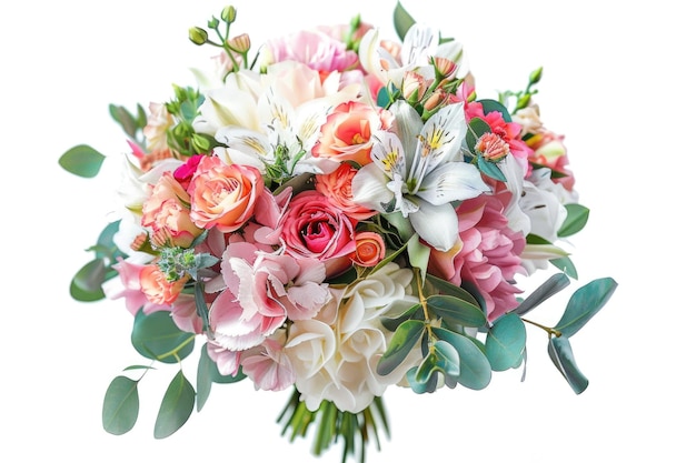 Photo colorful wedding bouquet isolated on white background