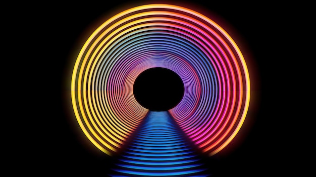 A colorful wheel with a black background