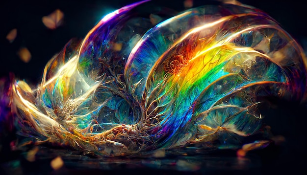 colorful whirlwind fractal formations realistic 3D rende