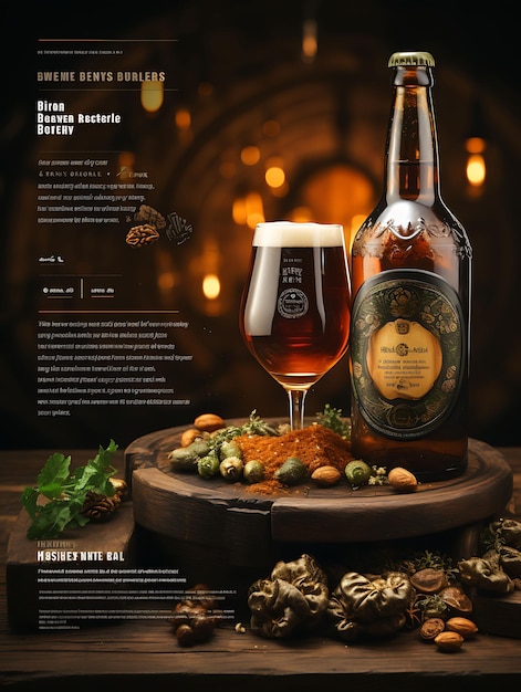 Фото Цветная бочка виски со старым пивом с теплой янтарной и коричневой палитрой творческая концепция идей дизайна