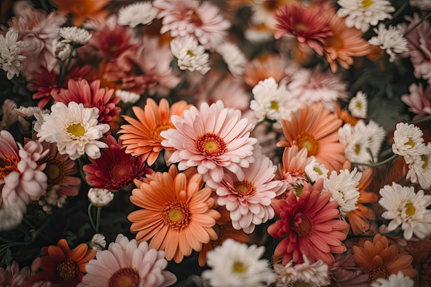 カラフルな野の花 花の背景 ジェネレーティブ AI