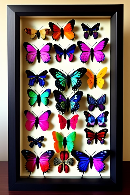 옅은 검은색 종이에 있는 다채로운 야생화와 나비 매우 자세한 그림 스케치 콘스
