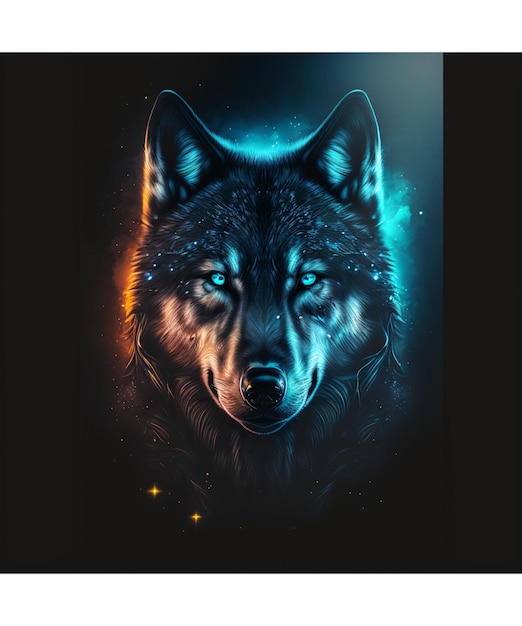 Colorful Wolf Vector Design