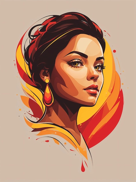 Colorful Woman Vector Art Illustration