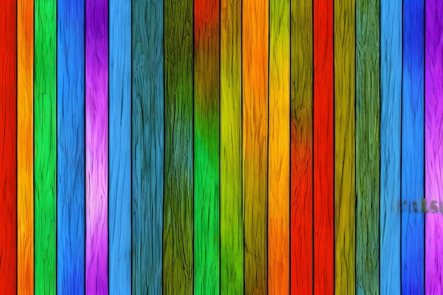 Colorful wood background rainbow wood background wood background ai generative