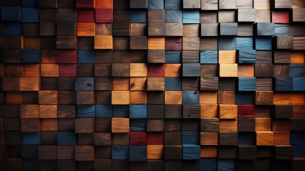 colorful wood cubes abstract background