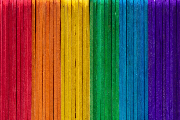 Foto legno colorato arcobaleno