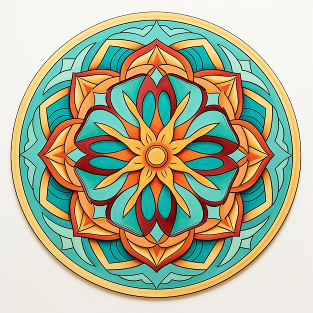 Colorful Wood Style Mandala Coloring Page