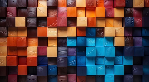 Colorful wooden block background