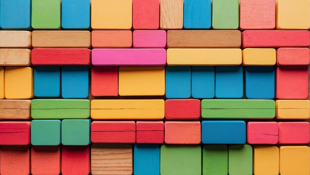 Photo colorful wooden blocks background