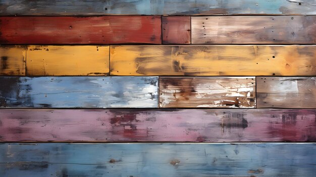 Colorful wooden boards texture ai background