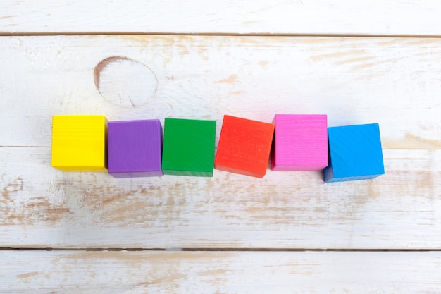 Colorful wooden building blocks