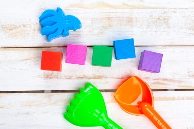 Colorful wooden building blocks