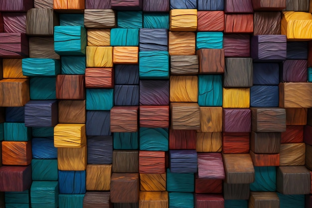 Colorful wooden cubes as a background