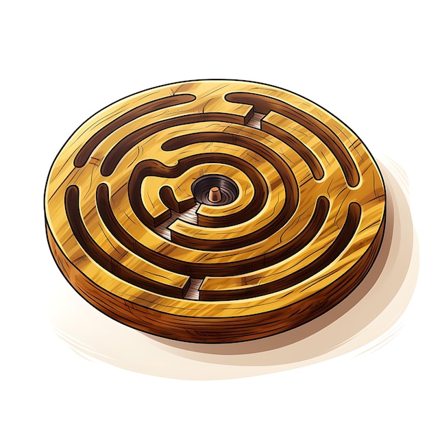 Photo colorful wooden labyrinth game wood natural brown tilting maze metal creative concept ideas design