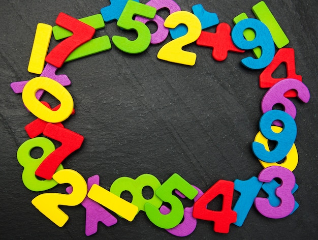 Colorful wooden numbers