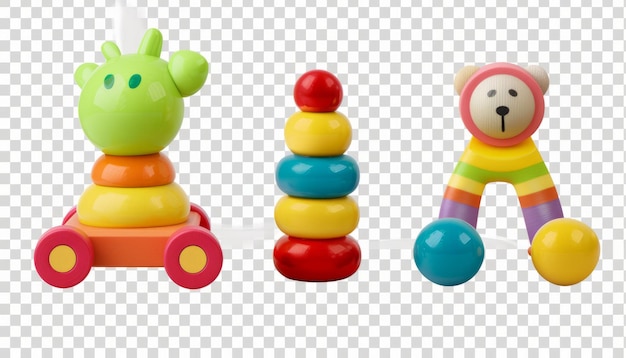 Красочная коллекция деревянных игрушек для малышей