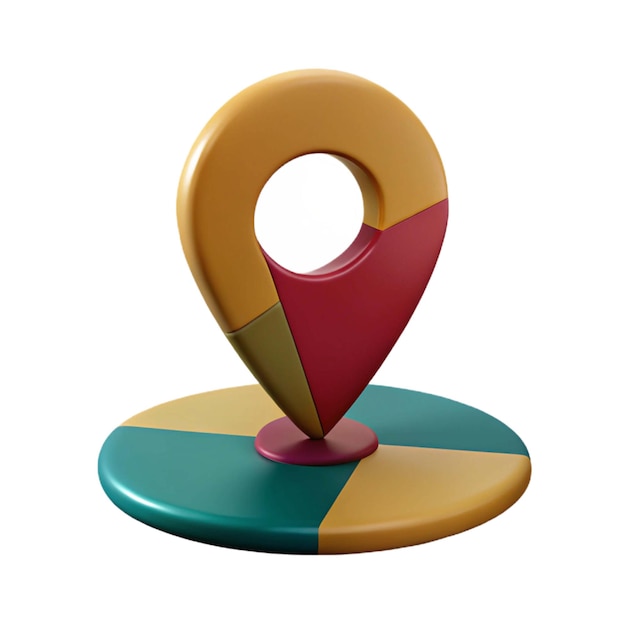 a colorful wooden toy with a red yellow and blue circle with a red heart on it