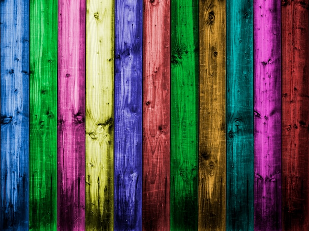 Colorful wooden wall