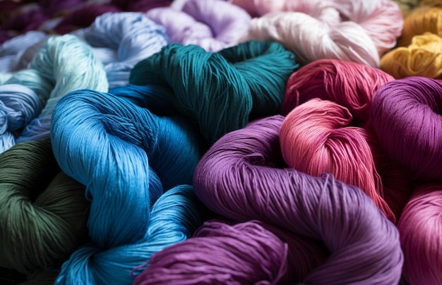 カラフルな羊毛の糸