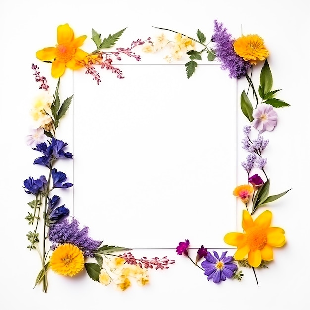 colorful wreath made of spring flowers