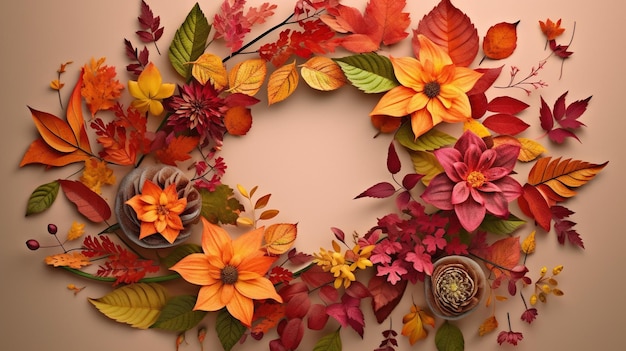 A colorful wreath with the word fall on it