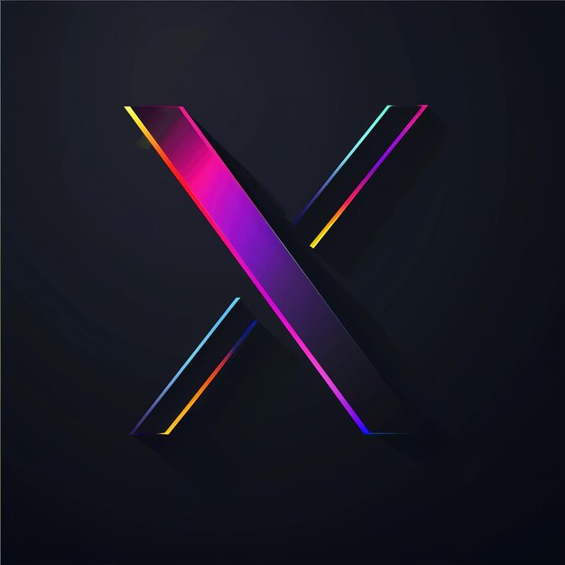 a colorful x is on a black background