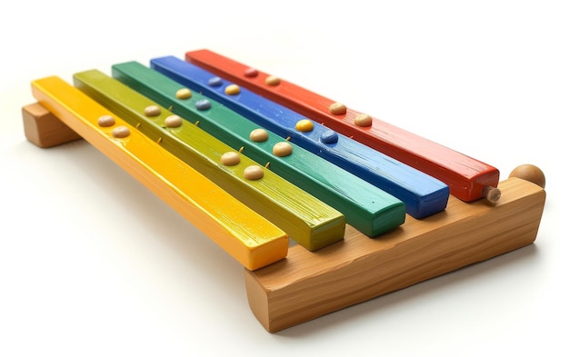 Photo colorful xylophone on white background