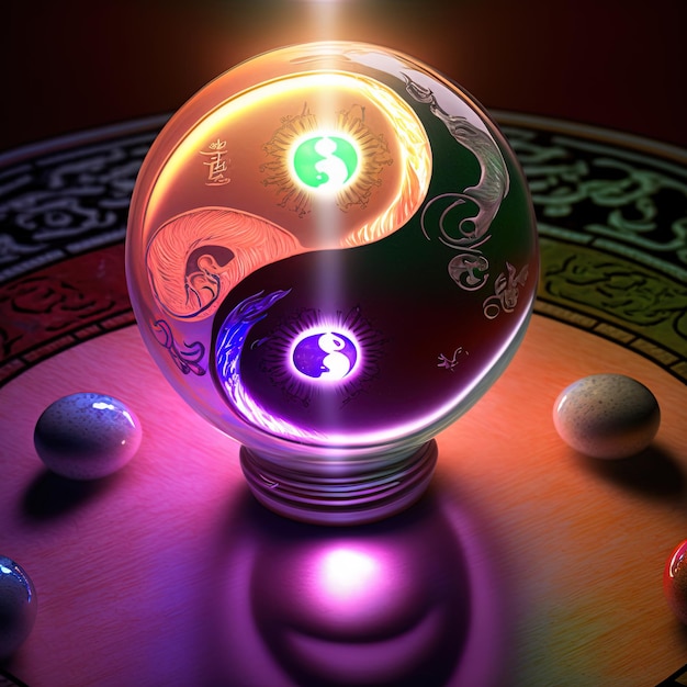 Colorful Yin and Yang made of color combinations. Symbol of harmony